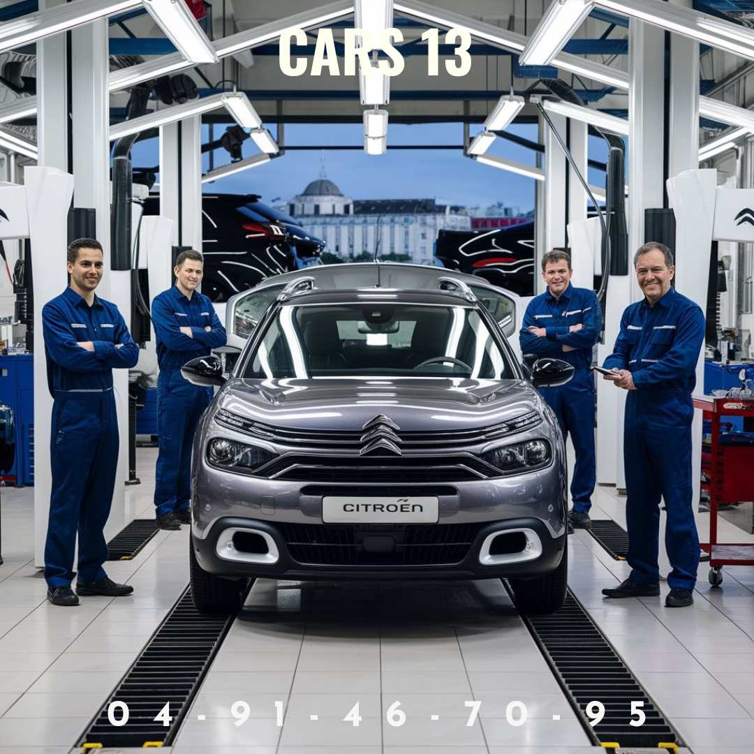 Mécanicien expert effectuant une réparation sur une Citroën dans notre garage à Marseille
							